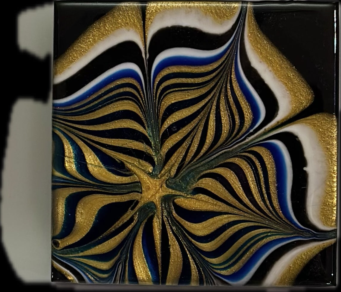 Tides in Gilded Motion epoxy resin art